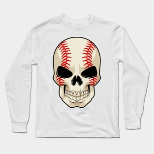 Skull Baseball Sports Long Sleeve T-Shirt